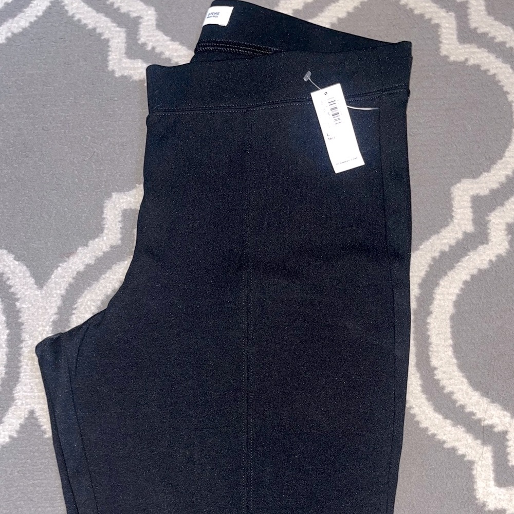 NWT Old Navy High-Waisted Stevie Ponte-Knit Skinny Pants, Black, Size L Tall